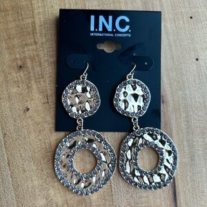 Gold Tone drop earrings. NWT